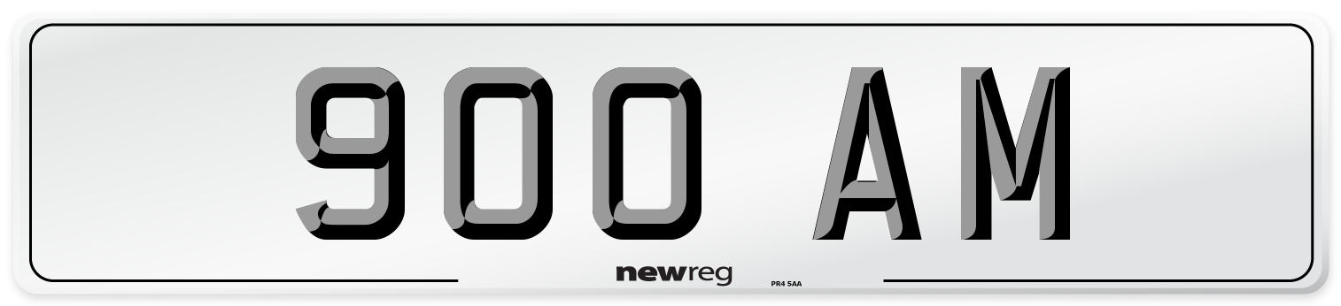 900 AM Number Plate from New Reg